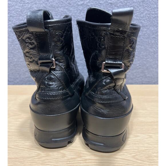 Gucci A/W 2011 Duck Combat Boots GG Guccissima Monogram Leather Men’s Size 8.5G - Picture 7 of 15